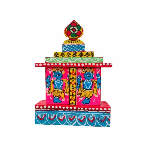 Temple of Lord Jagannath. Pure neem wood idols of Shri Jagannath Mahaprabhu, Balabhadra, and Subhadra, handcrafted with intricate details.