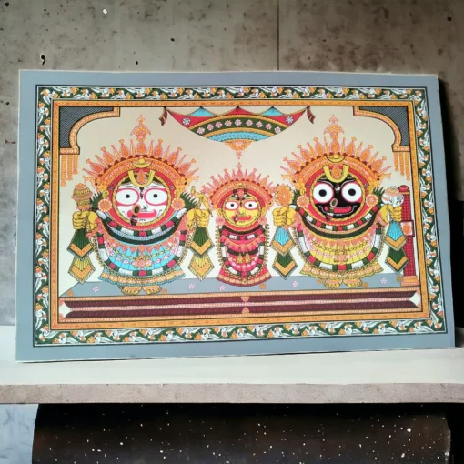 Bring home the divine with this exquisite Jagannath Patachitra, a symbol of blessings and spiritual grace.