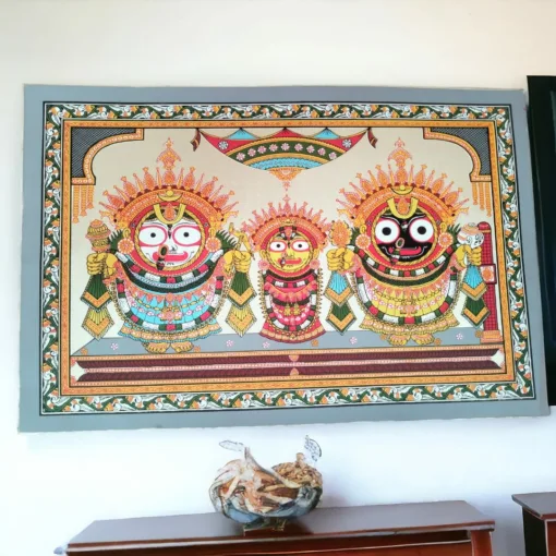 Jagannath Patachitra displayed in a home, adding a touch of traditional artistry and cultural richness to the decor.