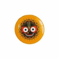 Metal pin badge featuring Lord Jagannath. Hand-crafted and available in multiple sizes.