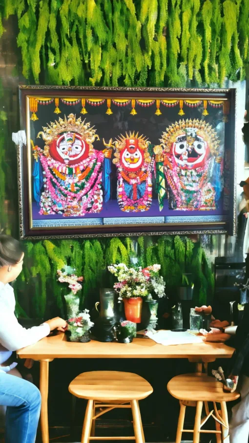 Make a statement with this beautifully crafted Large Jagannath Photo Frame, perfect for enhancing your puja space.