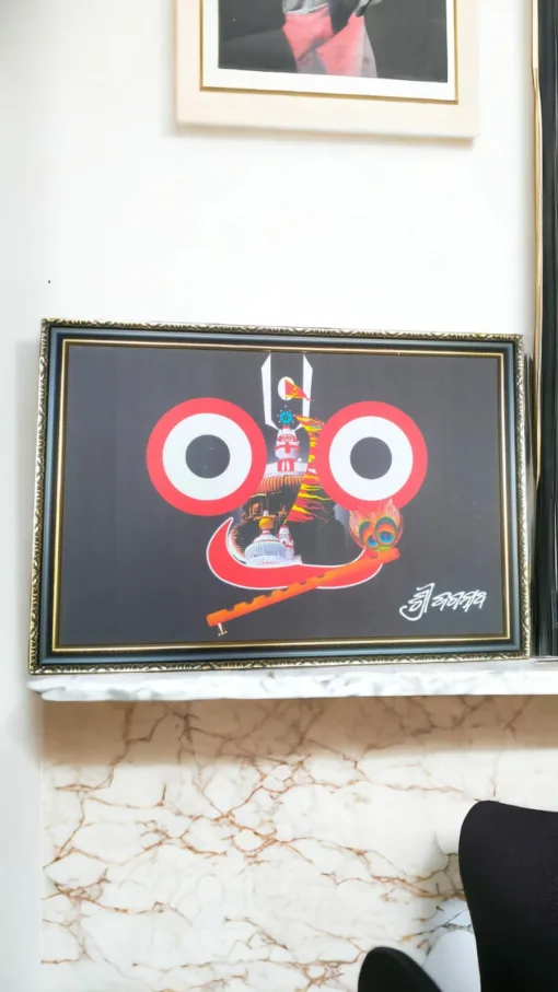 Large Photo Frame (40x27 inches) featuring Lord Jagannath, ideal for creating a captivating centerpiece in your home.