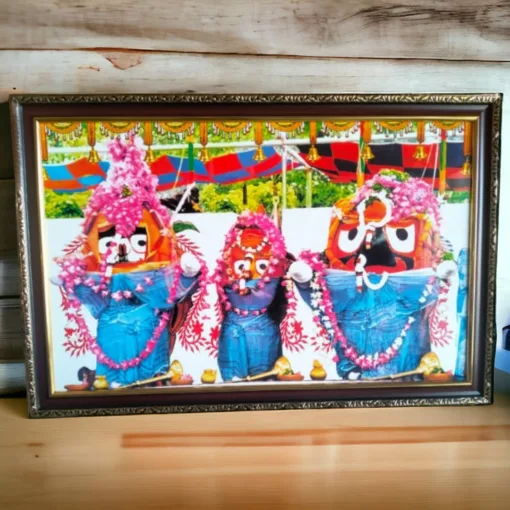 Make a statement with this beautifully crafted Large Jagannath Photo Frame, perfect for enhancing your puja space.