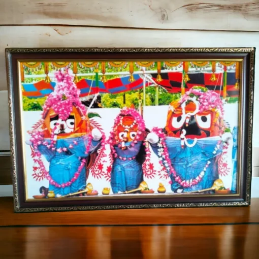 Make a statement with this beautifully crafted Large Jagannath Photo Frame, perfect for enhancing your puja space.