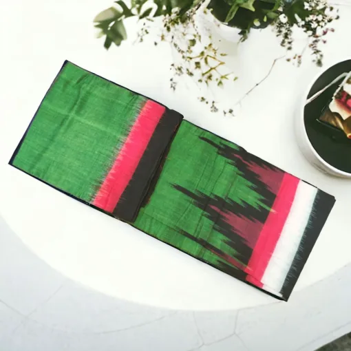 Person wearing the Traditional Multi-Color Jodo (Dhoti + Uttariya) during a spiritual practice.