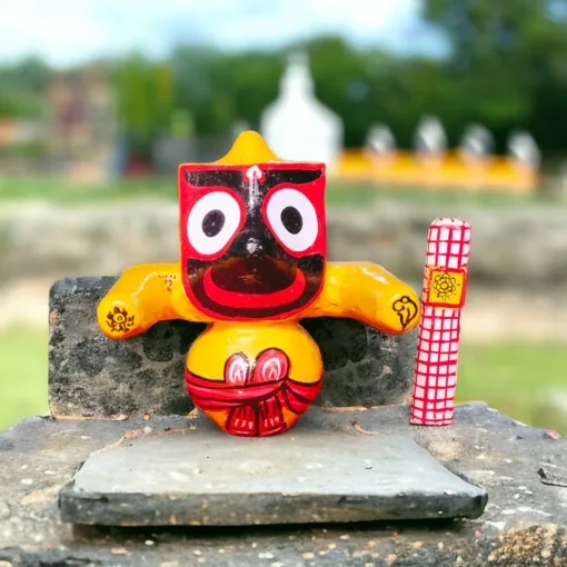 Daru Brahma Jagannath Murti handcrafted from pure neem wood, embodying the grace of Lord Jagannath.