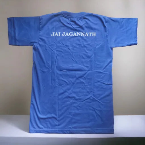 Person wearing the Shri Jagannath Unisex T-Shirt, displaying their faith with pride.