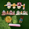 Beautifully handcrafted murti of Shri Jagannath with puja accessories, including a dress, lotus stand, and mala ornaments.