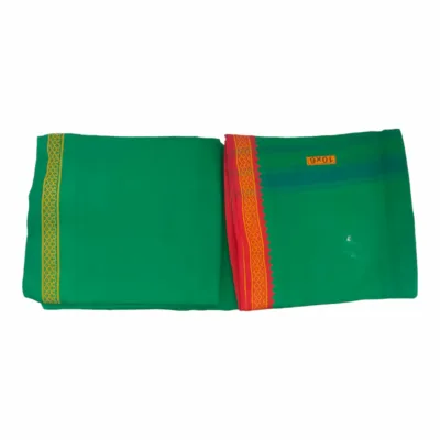 Traditional Indian attire for spiritual practices, featuring a Dhoti and Uttariya in auspicious colors.