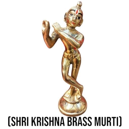 Shri Madan Mohan Brass Murti set with Nirmalya Mahaprasadam and Sanjua for 30 days.