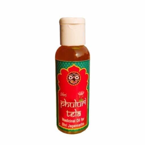 Phuluri Oil. Sacred and traditional oil used in the worship of Lord Jagannath, made with a blend of herbs and essential oils.