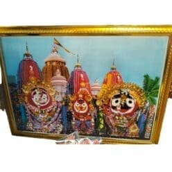 Jagannath with Shree Mandir Photo Frame displayed on a wall, adding a touch of devotion and elegance to the home décor.