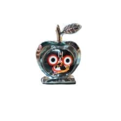 Shri Jagannath Photo Stand with an apple-shaped design, handcrafted to display your favorite image of Lord Jagannath.