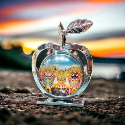 Shri Jagannath Photo Stand with an apple-shaped design, handcrafted to display your favorite image of Lord Jagannath.