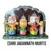 Complete Jagannath murti set (neem wood, Singhasan throne) - Lord Jagannath, Balabhadra, Subhadra .