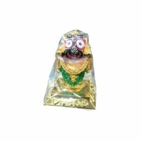 Jagannath Metal Murti placed on a home altar, creating a sacred and peaceful atmosphere for prayer and meditation.