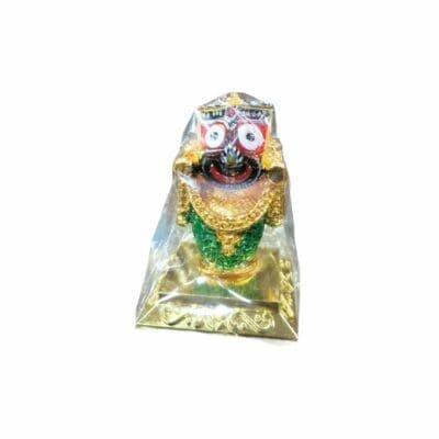 Jagannath Metal Murti placed on a home altar, creating a sacred and peaceful atmosphere for prayer and meditation.