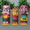 Standing Rupam Jagannath, Balabhadra, and Subhadra murtis. Hand-carved from pure neem wood.