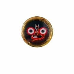 Shri Jagannath table/car stand. Handcrafted wooden stand featuring Lord Jagannath, perfect for displaying on a table or in a car.