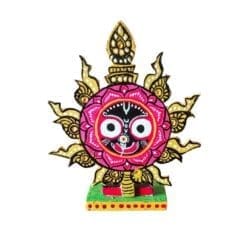 Wooden Nilachakra, a symbol of Lord Jagannath. Handcrafted and perfect for home temples or altars.
