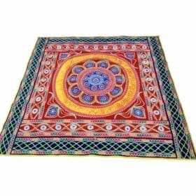 Large Gruha Sundarjya Chandua. Handwoven wall hanging with vibrant colors and intricate patterns, celebrating Odia culture.