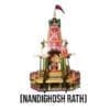 Wooden Ratha replica for home temples and educational purposes. Includes Nirmalya Mahaprasadam and Sanjua.