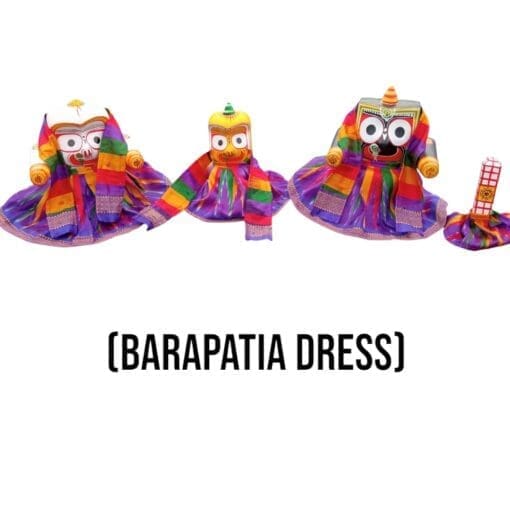 Barapatia dress set, including dresses, chadars, and a dress for Sudarshan, for Jagannath deities.