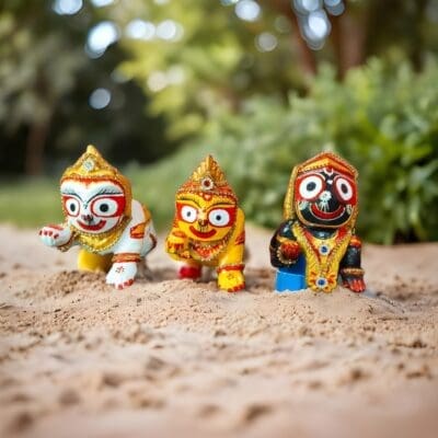 Bala Jagannath & Siblings Idol Set: Hand-Carved