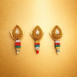 Matha Mani Temple Style Brass Ornament for Mahaprabhu (3 Parts)