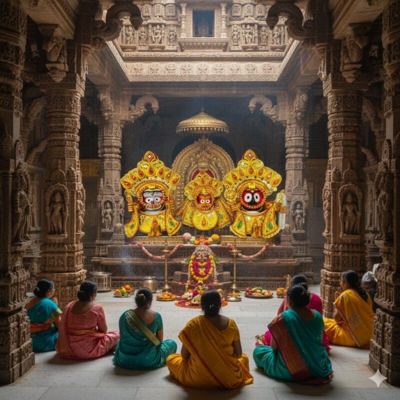 Divine Coronation (Abhiseka) and Suna Besha (Golden Attire).