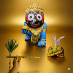 Jagannath Murti with Banshi & Mukut Combo: The Balya Leela Set